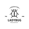 vintage retro hipster ladybug logo