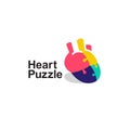 multicolored puzzle heart logo Royalty Free Stock Photo