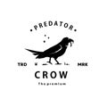 vintage retro hipster crow logo