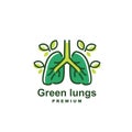 growing lung and green plant logo Royalty Free Stock Photo