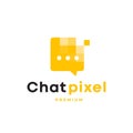 .Pixel Chat, dialog app dialog bubble box logo