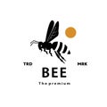 bee logo vector silhouette art icon for livestock Royalty Free Stock Photo