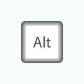 Alt Button Icon. Alternate Symbol Button in Keyboard or Keypad to Typewrite - Vector. Royalty Free Stock Photo