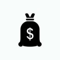 Money Bag Icon. Capital, Savings. Deposito Symbol - Vector. Royalty Free Stock Photo