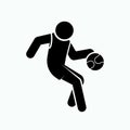 Basketball Player Icon. Famous Athlete, Popular Sport Symbol. Basic RGB