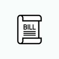 Bill Icon. Invoice, Payment Amount Symbol - Vector. Basic RGB. Royalty Free Stock Photo