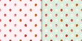 Strawberry seamless patterns set, fruits wallpaper