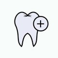 Strong Teeth Icon, Intact Symbol. Basic RGB.