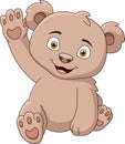 Cute little bear cartoon sitting Royalty Free Stock Photo