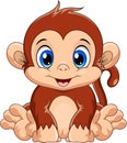 Cartoon cute baby monkey sitting Royalty Free Stock Photo