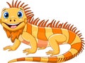 Cute brown iguana cartoon