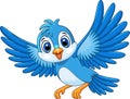 Cartoon cute little bird flying Royalty Free Stock Photo