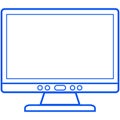 computer monitor with screen icon, elemen vector illustration. Royalty Free Stock Photo