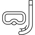 Snorkel illustration with isolated background in glyph style Royalty Free Stock Photo