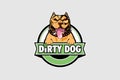 Dirty dog cartoon character vector image Royalty Free Stock Photo