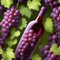 The bottle contains fresh, healthy grape juice and lots of vitamins Royalty Free Stock Photo