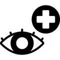 Eye treatment illustration with isolated background in glyph style Royalty Free Stock Photo