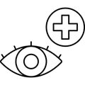 Eye treatment illustration with isolated background in glyph style Royalty Free Stock Photo