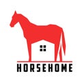 Horse and house logo vector Royalty Free Stock Photo