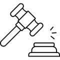 Gavel illustration with isolated background Royalty Free Stock Photo