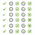 Check mark icon set. Checkmarks and confirm. Check marks for agreement, vote, confirmation, choice Royalty Free Stock Photo