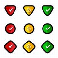 Check mark icon set. Checkmarks and confirm. Check marks for agreement, vote, confirmation, choice Royalty Free Stock Photo