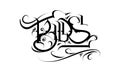 BUDS tattoo word style design Royalty Free Stock Photo