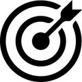 Black and white target symbol icon. Royalty Free Stock Photo