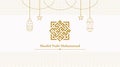 Islamic Kufi calligraphy design for Mawlid Prophet Muhammad Royalty Free Stock Photo