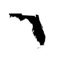 Florida US Blank Map Vector Template â Black Solid and Outline â Isolated on White Background â Editable EPS Royalty Free Stock Photo