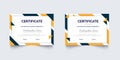Flat design modern certificate template for corporate or awards collection. geometric certificate Royalty Free Stock Photo