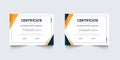 Flat design modern certificate template for corporate or awards collection. geometric certificate Royalty Free Stock Photo