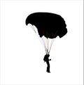 Skydiver Silhouettes Parachute Vector Illustration Royalty Free Stock Photo