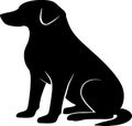 Luna Dog Silhouette: Sitting Pose in Bold Vector Style Royalty Free Stock Photo