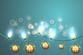 Happy new year Illustration of christmas background with tree and bokeh lights for banner, template flyer card, greeting card Royalty Free Stock Photo