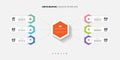 Hexagonal Infographic template featuring 6 steps with icons, designed for business concepts. Royalty Free Stock Photo