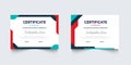 Flat design modern certificate template for corporate or awards. For creative award, business, and education needs Royalty Free Stock Photo