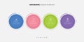 Simple infographic design template elements placed in horizontal row. Concept of 4 steps of business development process Royalty Free Stock Photo