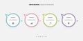 Simple infographic design template elements placed in horizontal row. Concept of 4 steps of business development process Royalty Free Stock Photo