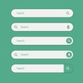 Search bar template neumorphism design turquoise background. Search here field mockup. Royalty Free Stock Photo