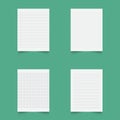 Set of blank sheets of lined, square grid and dotted paper in a5 format. Paper templates for notes, writing, sketching Royalty Free Stock Photo
