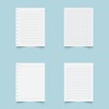 Set of blank sheets of lined, square grid and dotted paper in a5 format. Paper templates for notes, writing, sketching Royalty Free Stock Photo