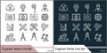 Engineer and Labour vector line art icon set silhouette template design Royalty Free Stock Photo