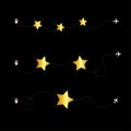 Set of Star airplane. Plane with dashed line in Star shape, travel star review and feedback Royalty Free Stock Photo