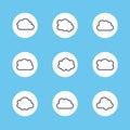 Cloud shapes collection. Cloud icons for cloud computing web and app. Simplus series Royalty Free Stock Photo