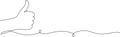 Continuous line drawing of a hand giving a thumbs-up gesture Royalty Free Stock Photo