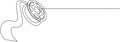 A minimalist line drawing features a film reel with a strip of film unwinding Royalty Free Stock Photo