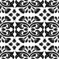 Oriental vector classic black and white pattern. Royalty Free Stock Photo