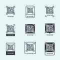 QR code scan for smartphone. Qr code frame set. Template scan me Qr code for smartphone. QR code for mobile app Royalty Free Stock Photo
