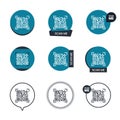 QR code scan for smartphone. Qr code frame set. Template scan me Qr code for smartphone. QR code for mobile app Royalty Free Stock Photo